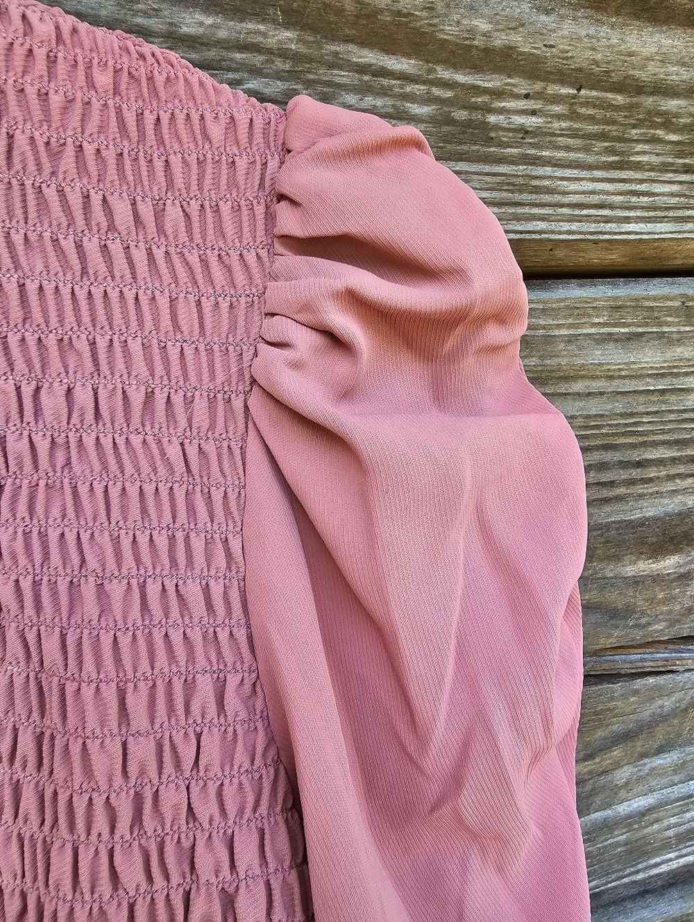 Amanda Uprichard Pink Smocked Mini Dress Puff Sleeve Ruffle Hem Size Small - Picture 4 of 8